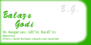 balazs godi business card